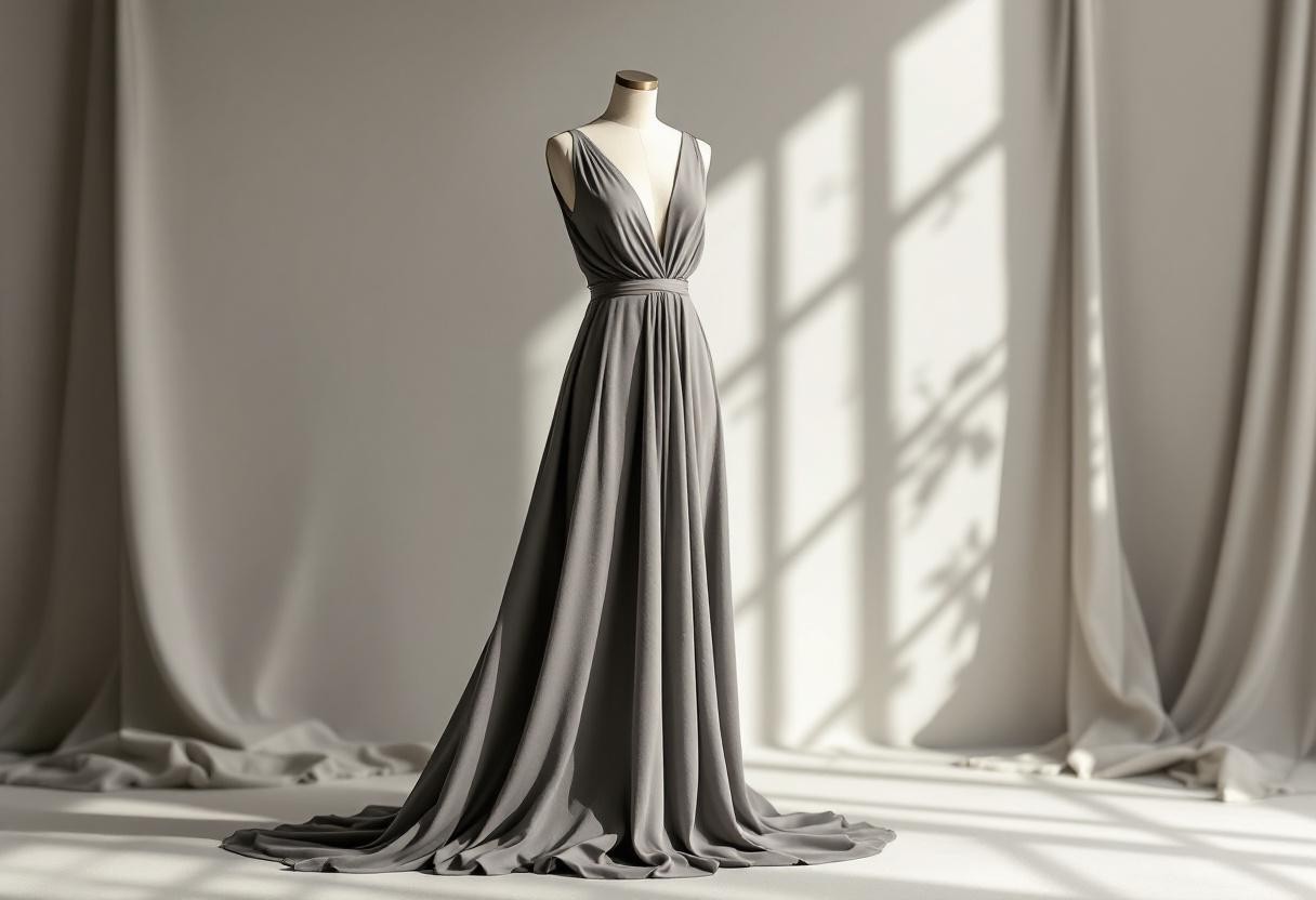L’art de la simplicité sophistiquée : focus sur la robe trapèze longue en version monochrome