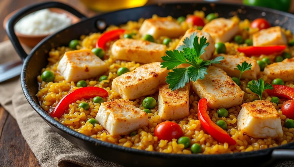 découvrez une recette innovante de paella en y intégrant de la morue pour une saveur unique et authentique qui revisite ce plat traditionnel espagnol.