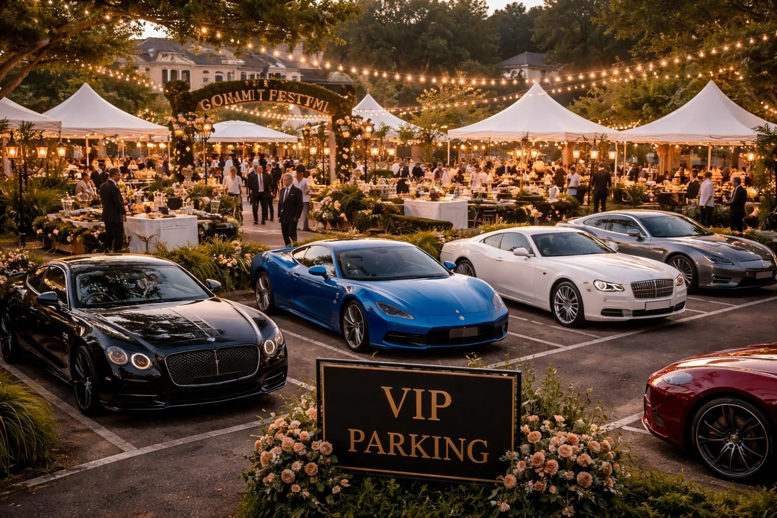découvrez notre festival gastronomique exclusif avec parking vip réservé aux maserati, bentley et voitures de luxe. vivez un événement culinaire haut de gamme alliant saveurs raffinées et prestige automobile.