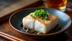 découvrez l'harmonie parfaite du saké et de la morue vapeur, une explosion d'umami qui sublime vos papilles.